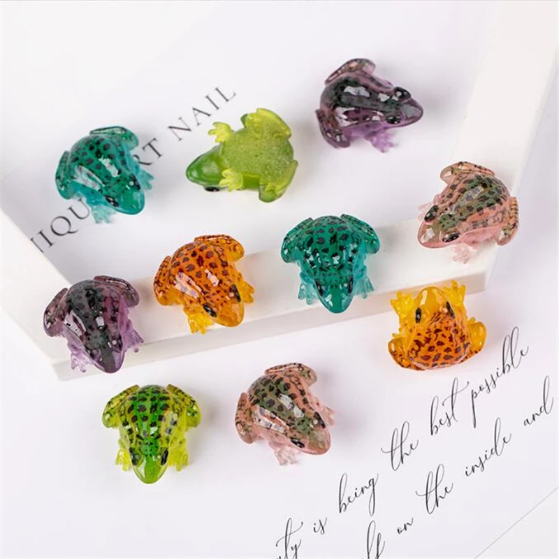 10Pcs/Lot New Resin Frog Acrylic Animal Beads Charm Connectors Diy Earrings Keychain Phonecase Jewelry Making Resin Acessories