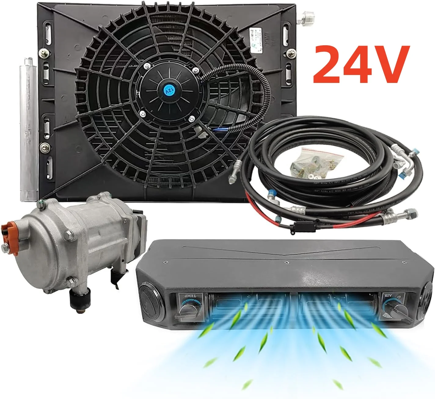 Aspligo Auto Elektrische Airconditioner 12V 24V Warmte en Koele Automotive Vrachtwagen Camper Van Compressor Underdash airconditioning Nieuwe