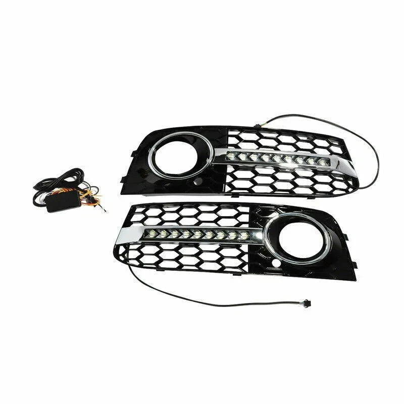 LED DRL Daytime Running Light Daylight Fog Lamp Cover Grille with Turn signal for audis A4 A4L B8 2008 2009 2010 2011 2012