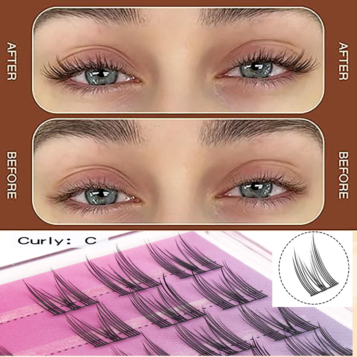 Wispy False Eyelashes 10-16mm Personal DIY Lash Extension Reusable Natural Strong Hold Clusters Eyelashes for Daily Makeup Tool