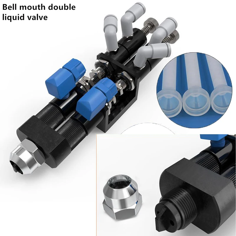 Double-component Suction dispensing Valve Precision Double-liquid Dispensing AB Glue Epoxy Adhesive Valve for fluid dispense