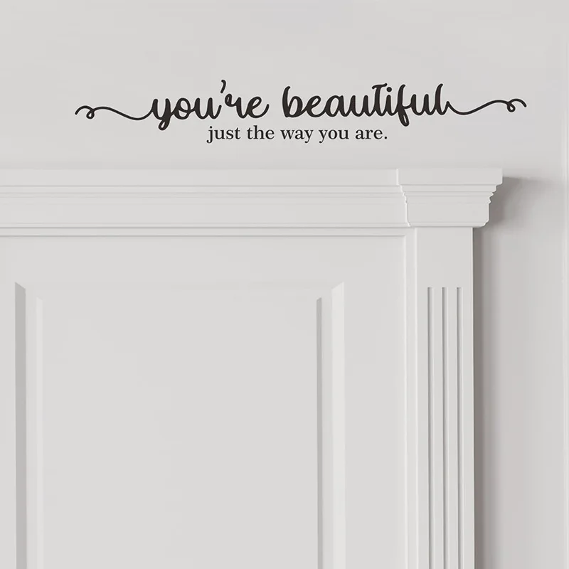 Inspirational English Slogans Wall Stickers Bathroom Living Room Decor Art Wallpaper Home Makeup Mirror Self-adhesive Decals