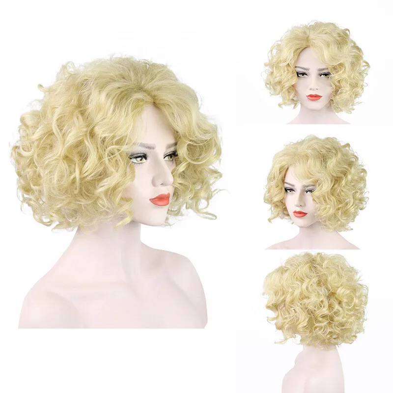 

New Fashion Ladies Wig Blonde Curly Women Hair Daily Half Wigs