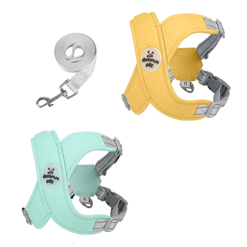 

Dog Harness Leash Set Breathable Pet Chest Strap Reflective French Bulldog Vest Harness For Small Medium Dogs Puppy Collar Yorks