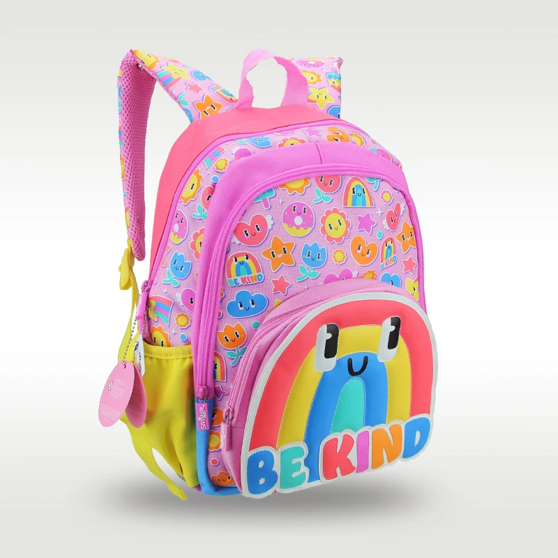 Australia smiggle original children's schoolbag girls Material Rainbow shoulder backpack Kawaii 3-7 year modeling bags 14 inch