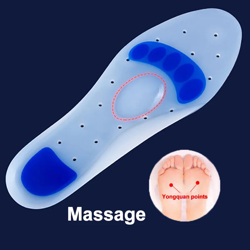 نعال سيليكون ناعمة للأحذية الرجال النساء قوس القدم المسطحة دعم العظام كعب مسطح وسادة الأحذية لتخفيف اللفافة الأخمصية
