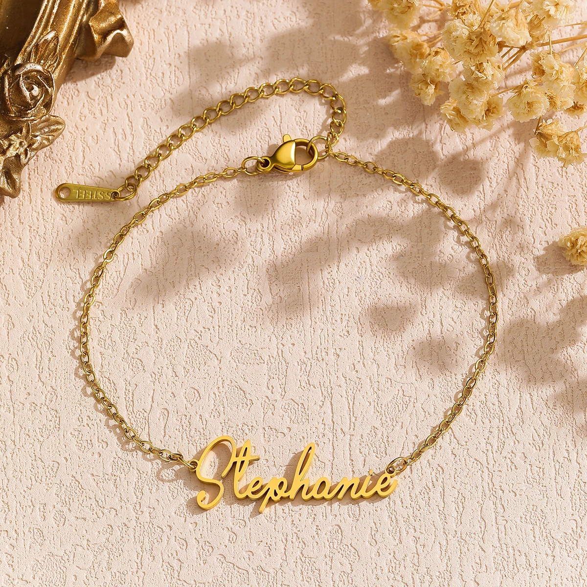 

Letter Text Custom Name Bracelet For Baby Women Men Personalized Child Kid Gold Color Anklet Family Gift Stainless Steel Jewelry
