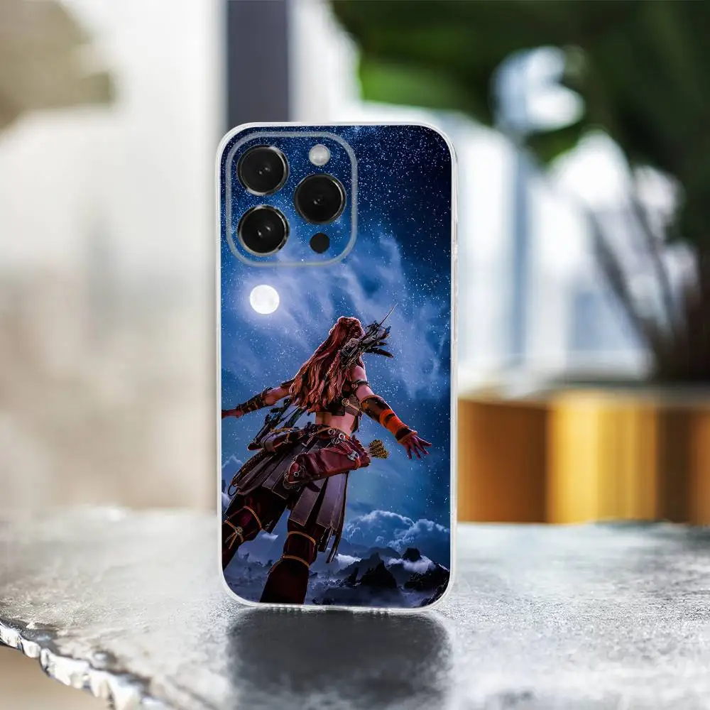 حافظة هاتف Game H-Horizon Z-Zero D-Dawn لهاتف iPhone 16,15,14,13,12,11 Pro,Max,Plus,X,XS,XR,SE,غطاء ناعم شفاف صغير
