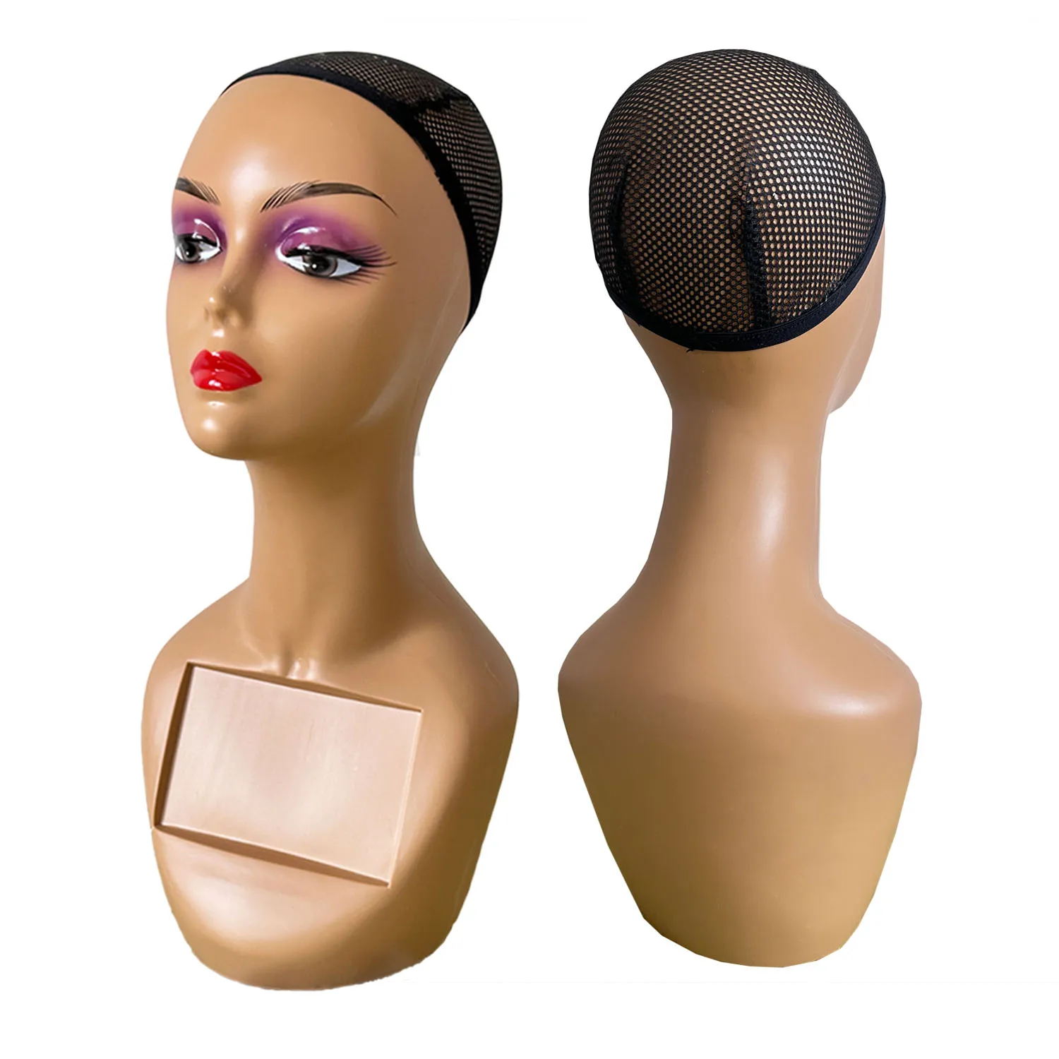 Female Realistic Mannequin Head for Wigs Plastic Manikin Head Display Heads for Sunglasses Earrings Jewelry Display