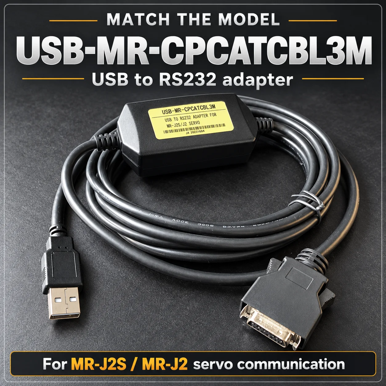 USB-MR-CPCATCBL3M USB to 20-Pin Servo Setup Cable for Mitsubishi MR-J2 MR-J2S Parameter Download Data Transfer