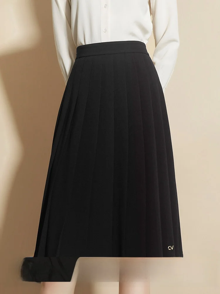 

CVANEA High Waist A-Line Skirt Women's Casual Versatile f-length Spring Autumn Commute Ci Life Polyester Viscose Blend