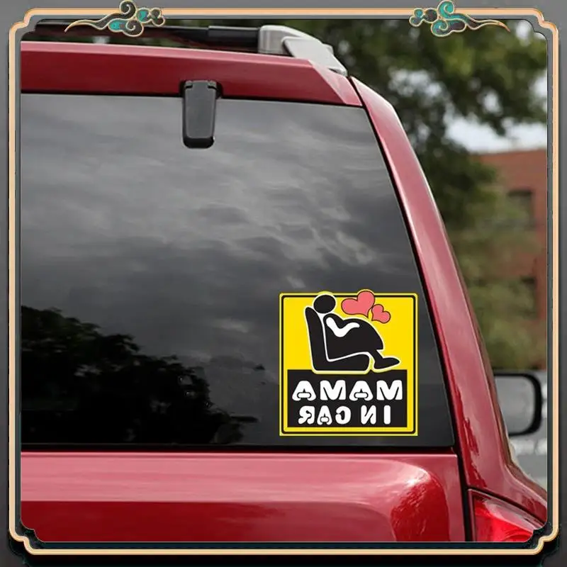 12X12cm MAMA Im Auto Schwanger An Bord Auto Aufkleber PVC Bunte Aufkleber Motorrad Zubehör Aufkleber