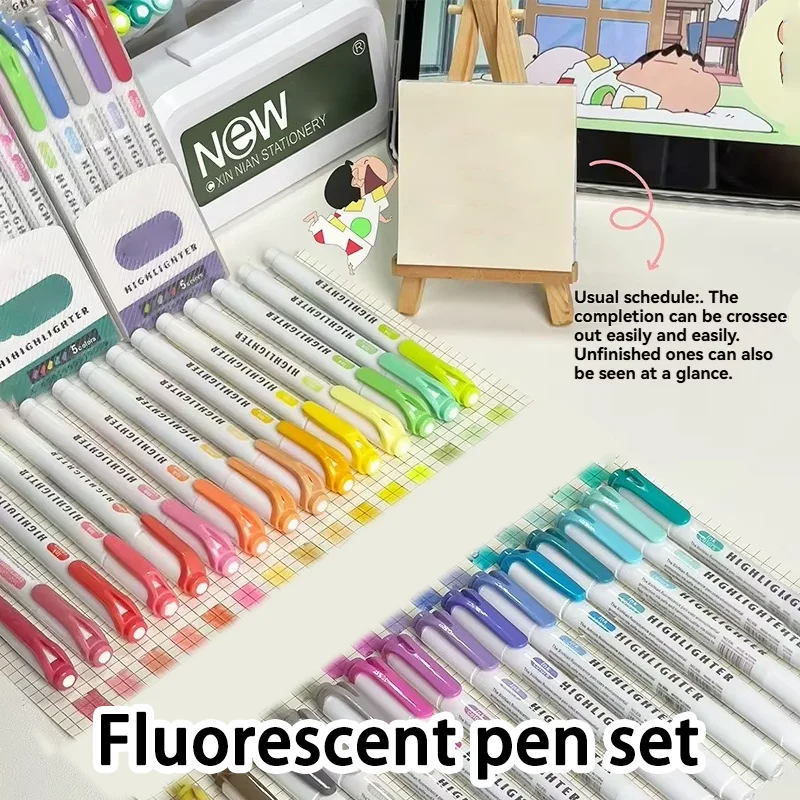 Highlighter Set Pastel - 5/15PC Fluorescerende Pen Set Student Markering