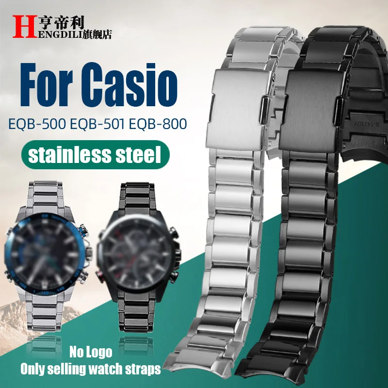 

Fine steel Watch belt For Casio stainless steel Strap EQB-501/EQB-500/EQB-800 EFR-303 Men's Watchband accessories bracelet 22mm