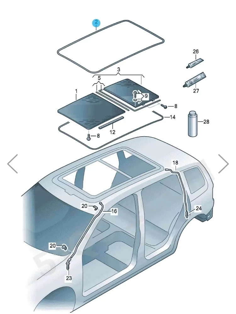 

5N0877459A 1K9877459 1K9 877 459 Sunroof Seal for VW Tiguan Sharan Jetta Seat ALHAMBRA SUPERB YETI 5N0 877 459 A 5N0 877 459A