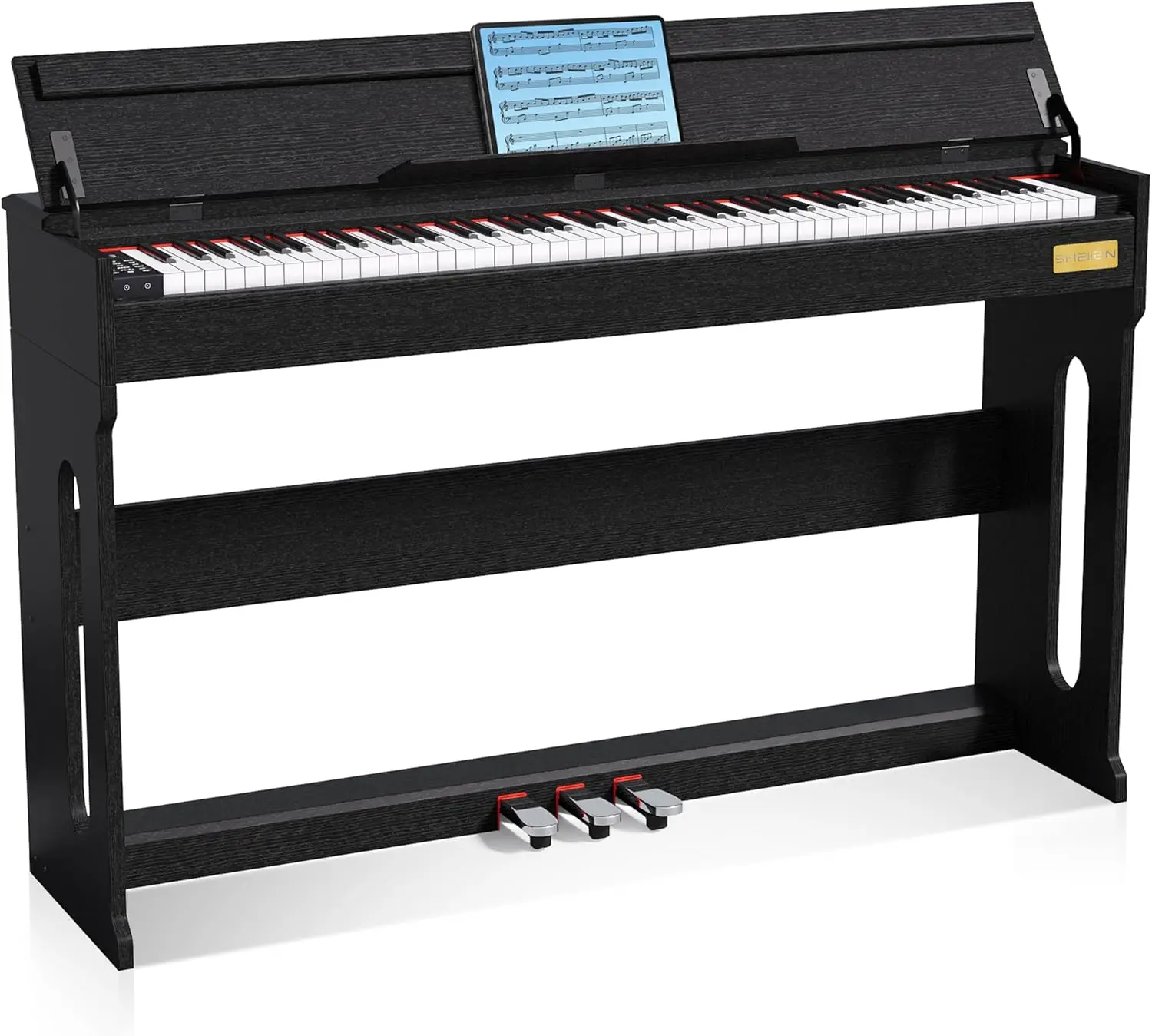 88-Key Semi-Weighted Digital Piano with Stand, Cover, and Pedal - Full-Size Touch-Sensitive Electric Keyboard for Home Practice by Beginners, Adults, and Kids (Black)