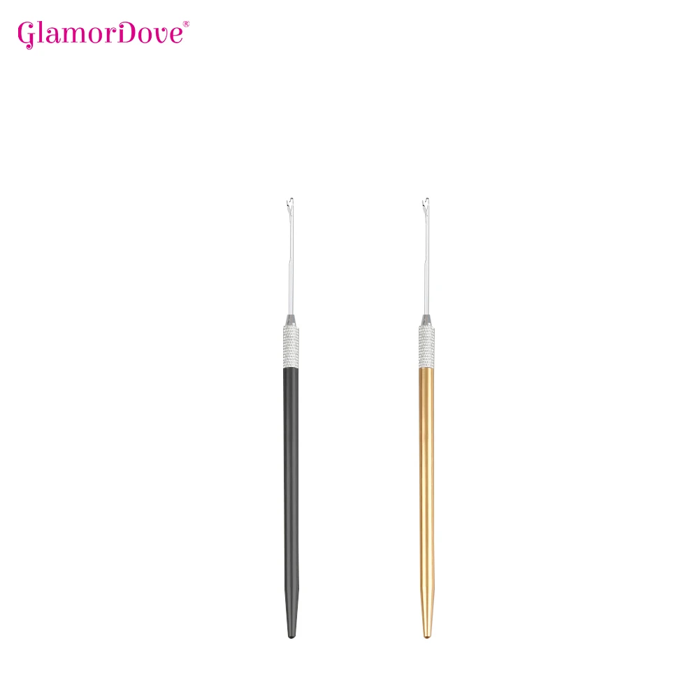 GlamorDove Hair Crochet Needle Kit Dismountable Anti-slip Handle Pull Hook and Hair Threader Needle Pulling Hook Tool