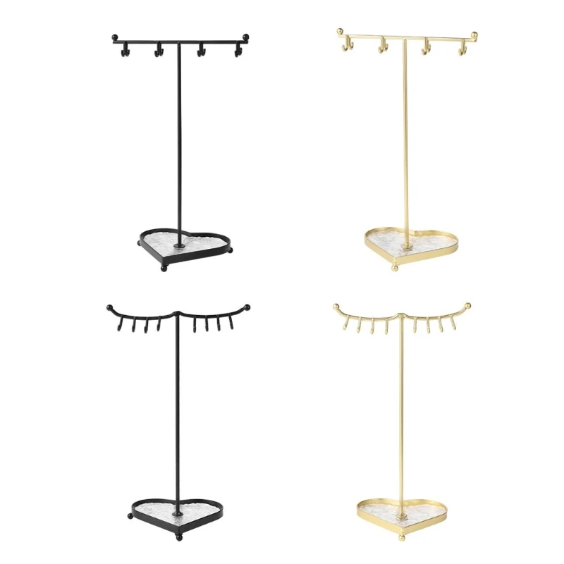 

Adjustable Earring Storage Rack Modern Jewelry Stand with Tray and Bracket Support Jewelry Presentation Shelves