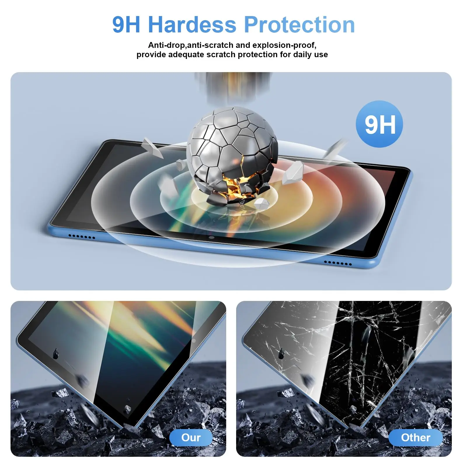 واقي شاشة 8.0 بوصة لهاتف أمازون فاير اتش دي 8 (2024/2022/2020) / فاير اتش دي 8 بلس / فاير اتش دي 8 كيدز برو فيلم مقوى #3