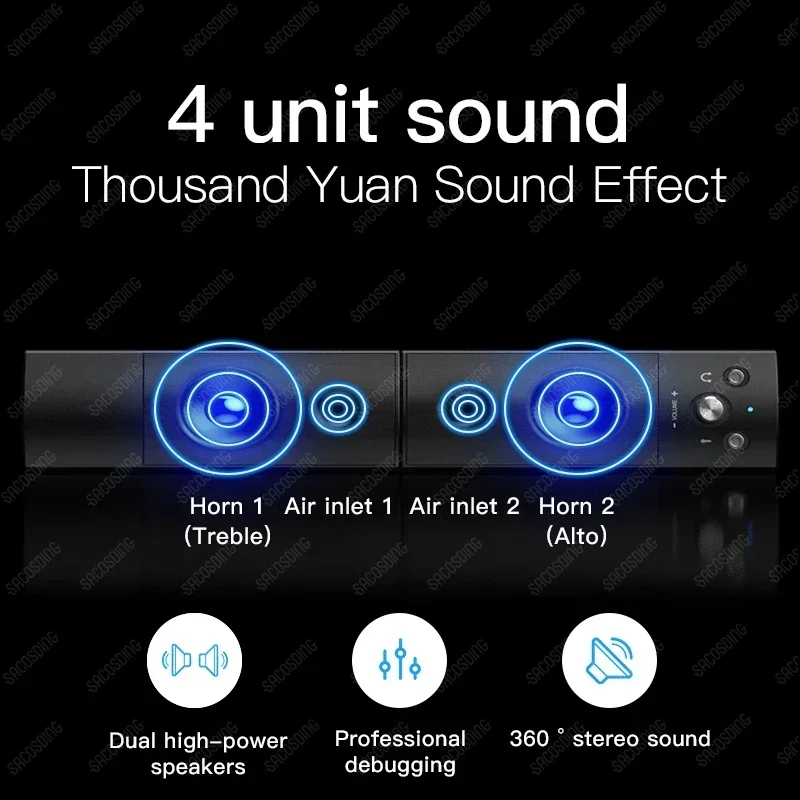 مكبرات الصوت بلوتوث مع مكبر صوت ، مجموعة كاملة ، نظام المسرح المنزلي ، Boombox الموسيقى ، التلفزيون ، بلوتوث ، الكمبيوتر ، الكمبيوتر ، سطح المكتب