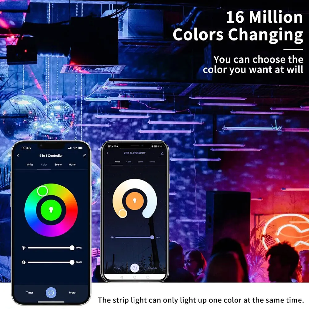 Tuya Zigbee 3.0 COB RGB + CCT LED Strip Liner Light 24V Dimbare Room Decor Lamp RF Touch Panel afstandsbediening voor Alexa Google Assistent