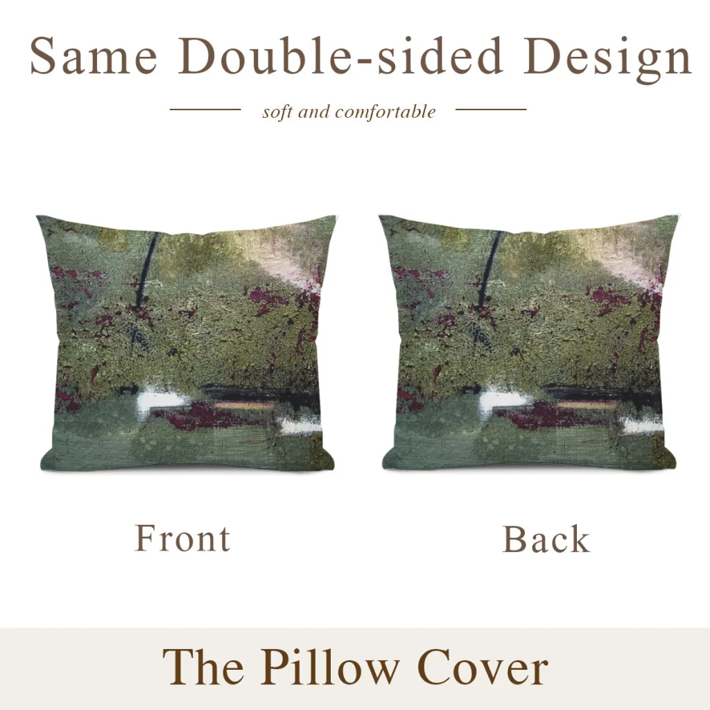 Sage and Plum Textured Abstract Pillow Cushion Case  Dakimakura Cover Decorative Sleeping 45x45cm