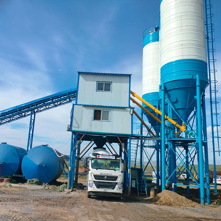 60m3/h HZS60 Fully Automatic Belt Conveyor Concrete Mixing Plant Ready Mix Concrete Batching Plant For Sale