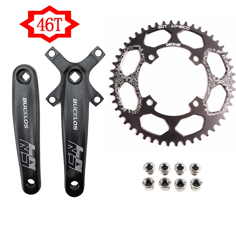 Deckas 104 bcd mtbクランクセット自転車ギア42/44/46/48/50/52t角穴