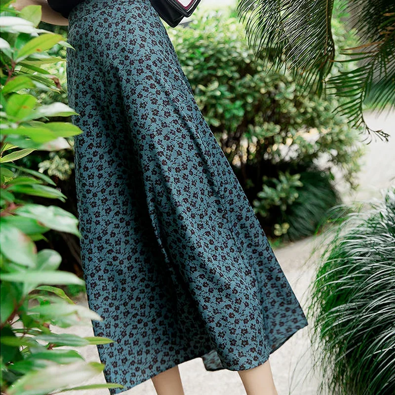 

Skirts Women Hot Sale Chiffon Female Korean Casual High Waist Vintage Chic A-line Green Beach Sexy Fashion Harajuku All-match