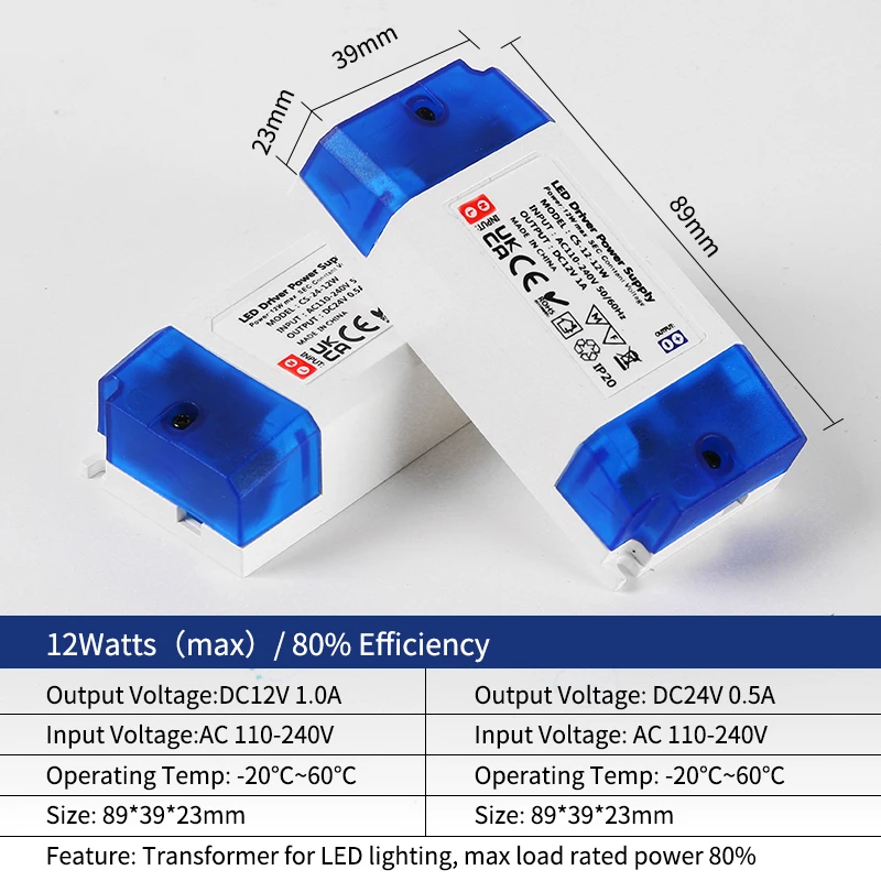 

LED driver power supply AC 110-240V 100W 80W 60W 36W 24W 12W light strip power adapter DC 12V 24VLED transformer constant voltag