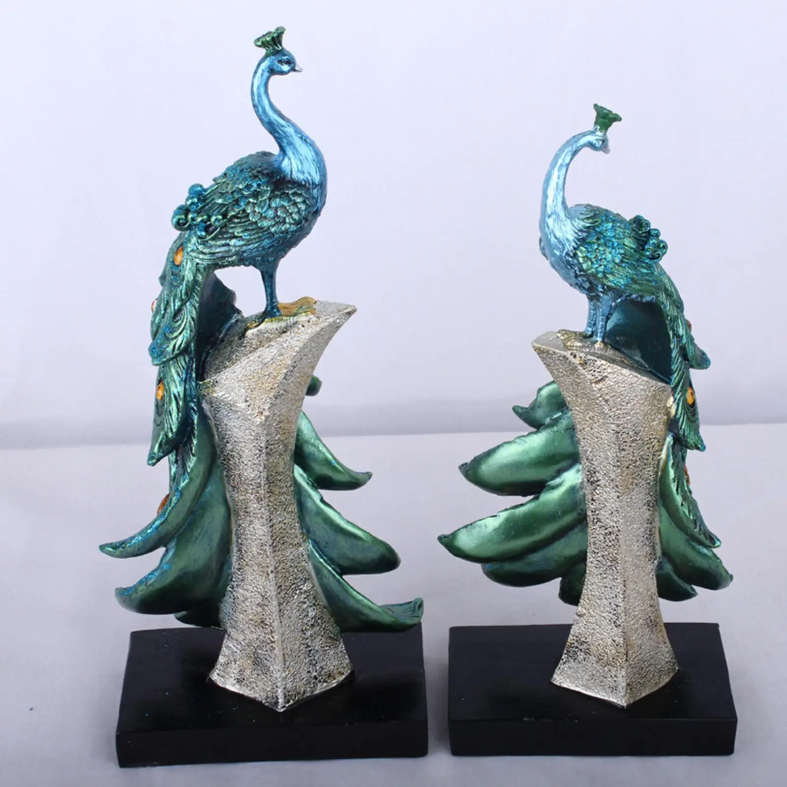 Peacock Statue Wedding Gift Sculpture Figurine for Desktop Home Decoration