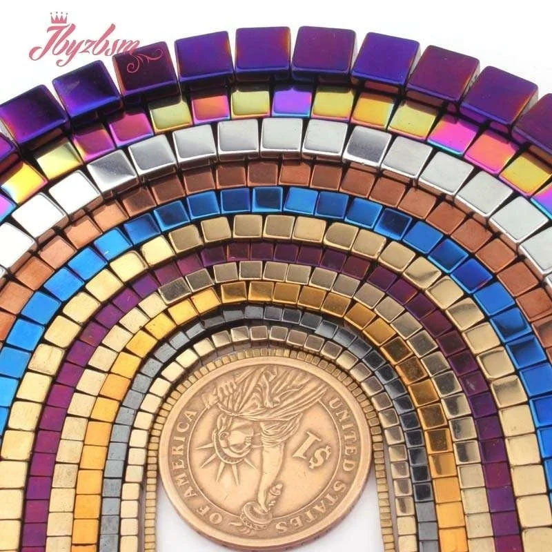 الهيماتيت الطبيعي السلس مكعب حجر الخرز ستراند 15 "لقلادة أساور القرط صنع المجوهرات DIY بها بنفسك فضفاض الخرز 2/3/4/6 مللي متر #3