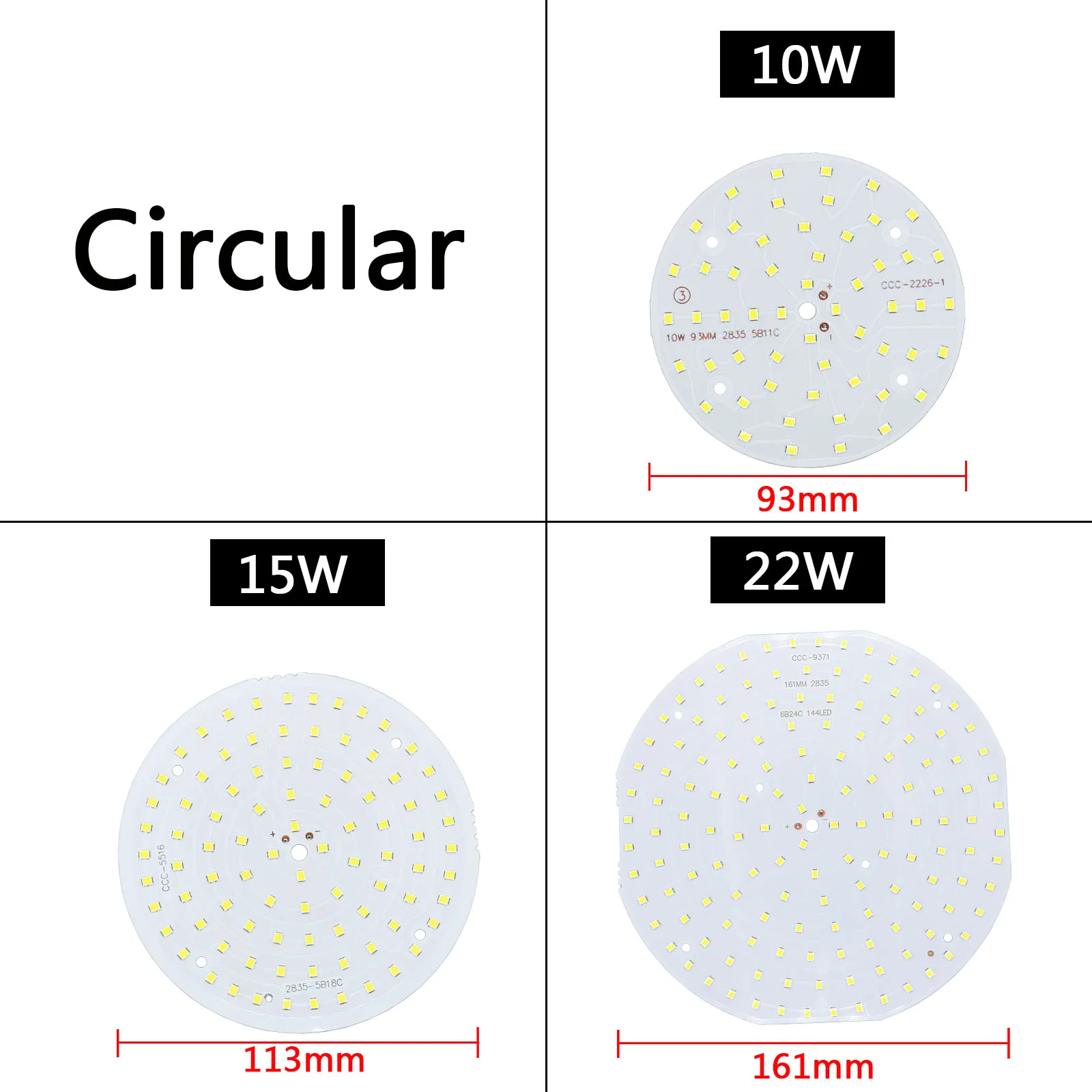 Matrice LED ronde COB à haute luminosité SMD2835, puce 10W 15W 22W, accessoires d'éclairage, budgétaire, ampoule bricolage