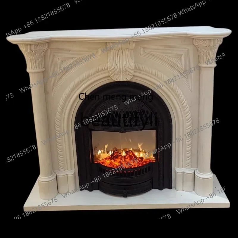 

2003French fireplace European carved simple natural stone stone carved decorative cabinet