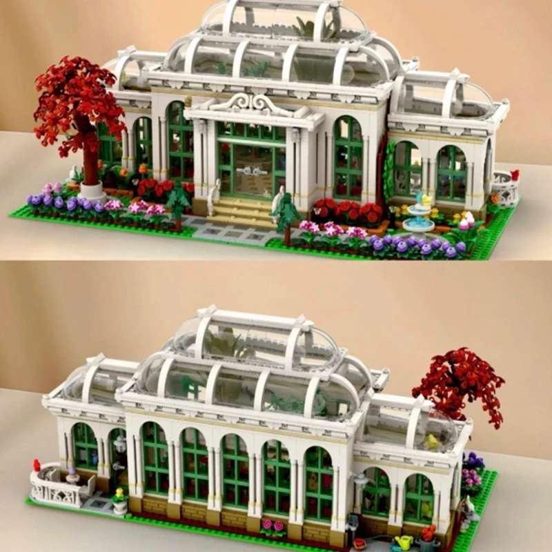 Creative Ideas Botanical Garden Set Compatible 21353 Building Blocks Glasshouse Streetview Modular Model DIY Bricks Toys Gift