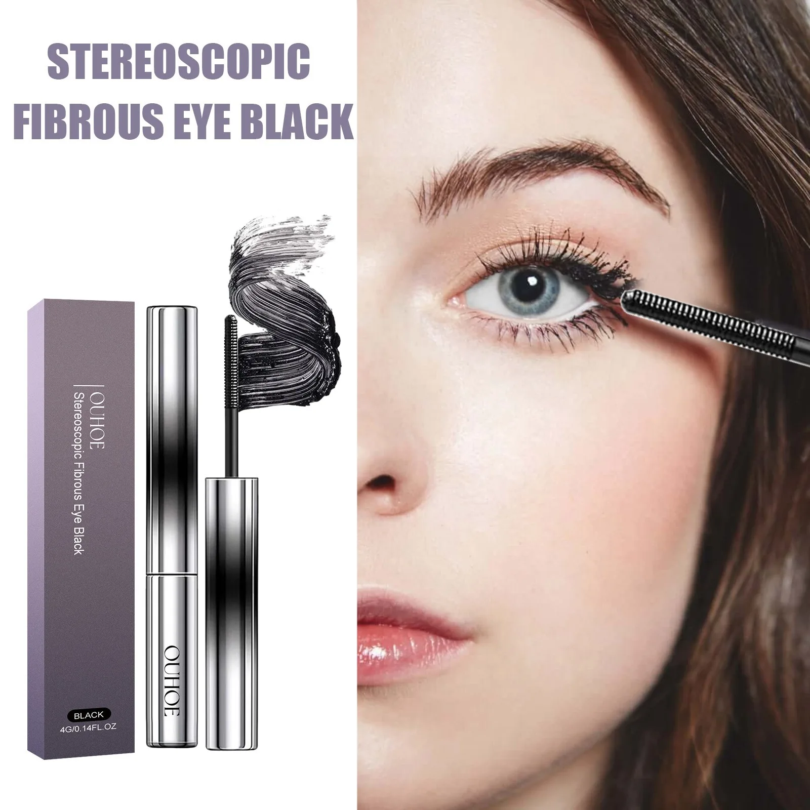 Waterproof Sweat Proof Mascara Cream Thick Elongated Curly Non Smudging Eye Black Mascara Cream Cosmetic