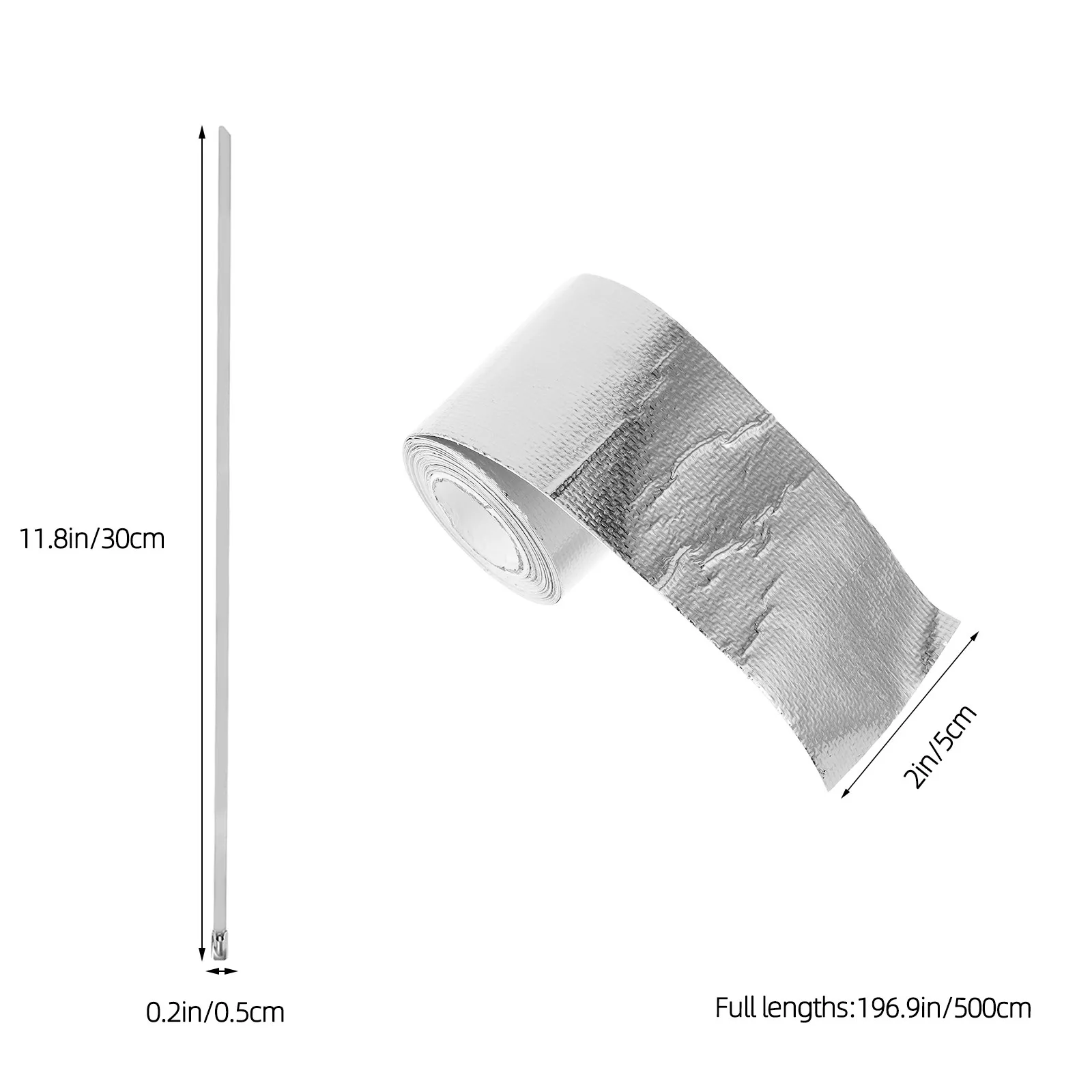 Aluminum Foil Fiber Cloth Heat High Temperature Resistant Automotive Heat Barrier Tape Roll for Exhaust Pipes Range view 3