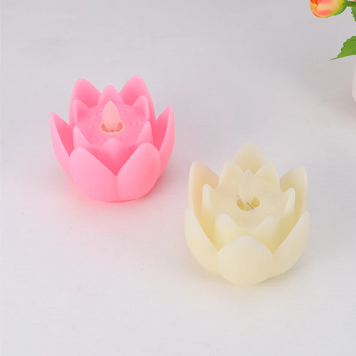 Operated Lights Lamp Realistic Lotus LED Christmas Water Floating Rose