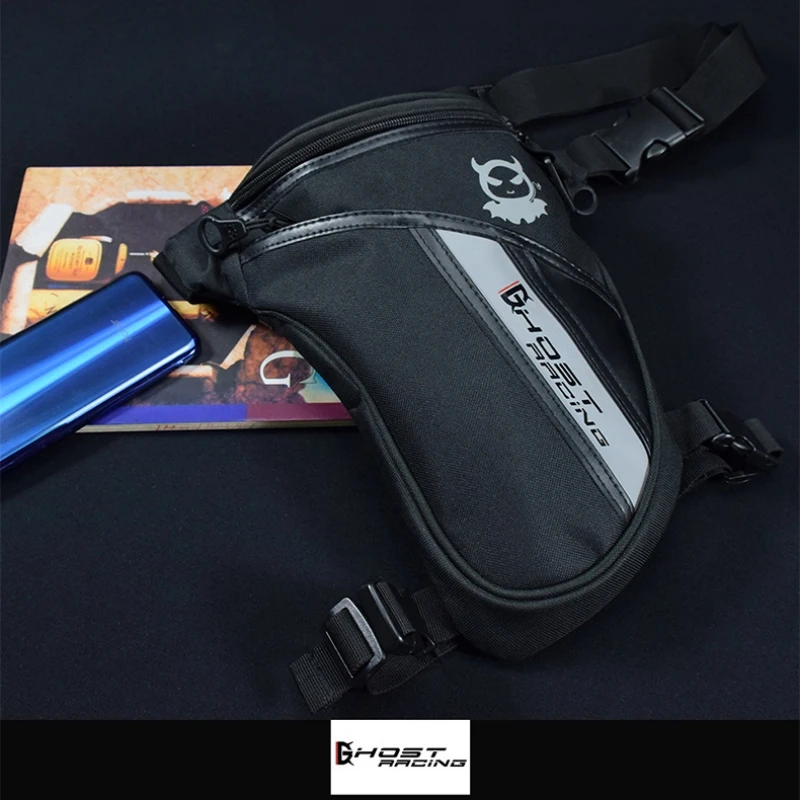 

GHOST RACING Men Women Motorcycle Waterproof Drop Pouch for Bike Riding/Camping/Outdoor Activities Motocross Waist Pack Leg Bag