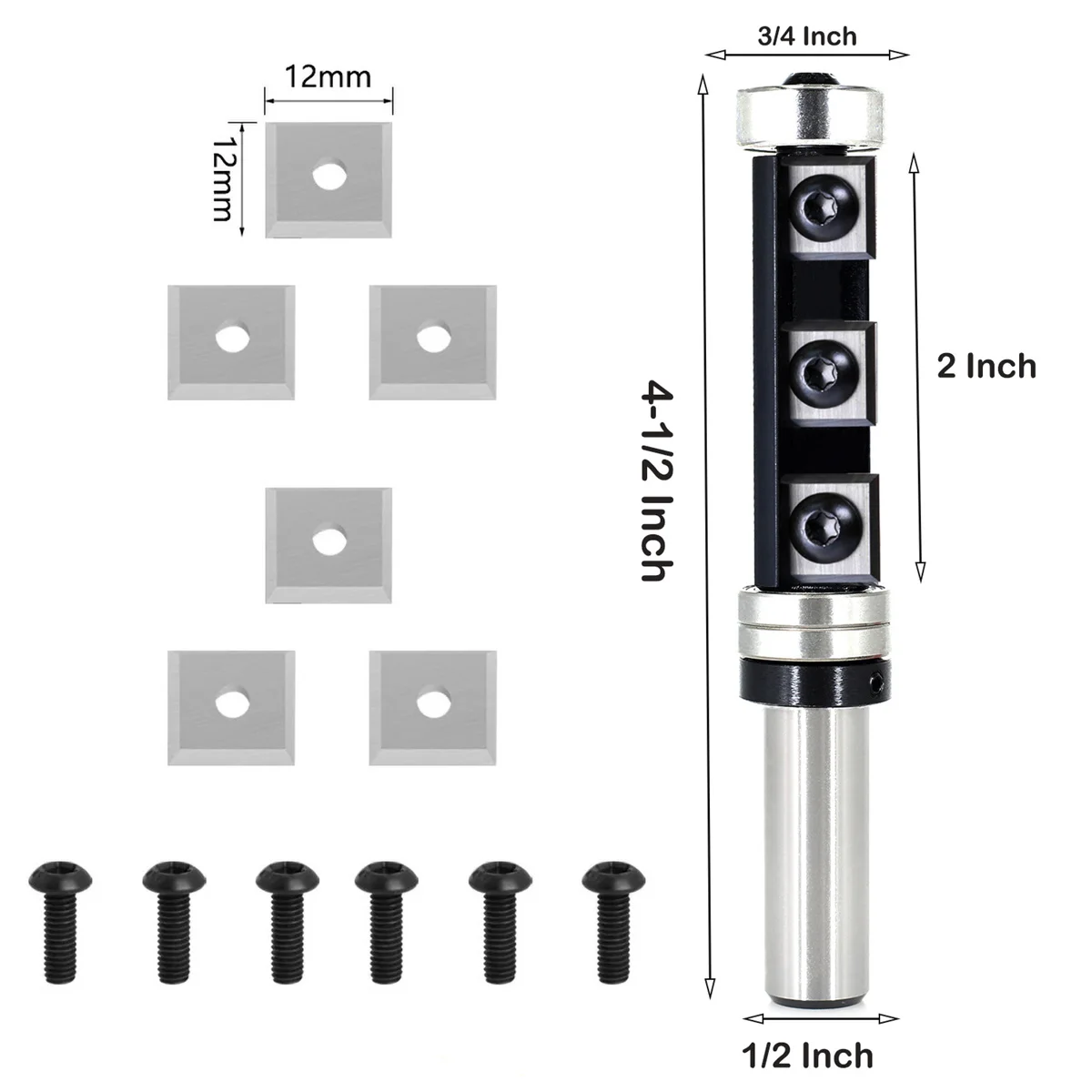 Woodworking Milling Cutter Router Bit 1/2 inch 12mm Shank Size Interchangeable Blades Easy Installation for Precision Cutting