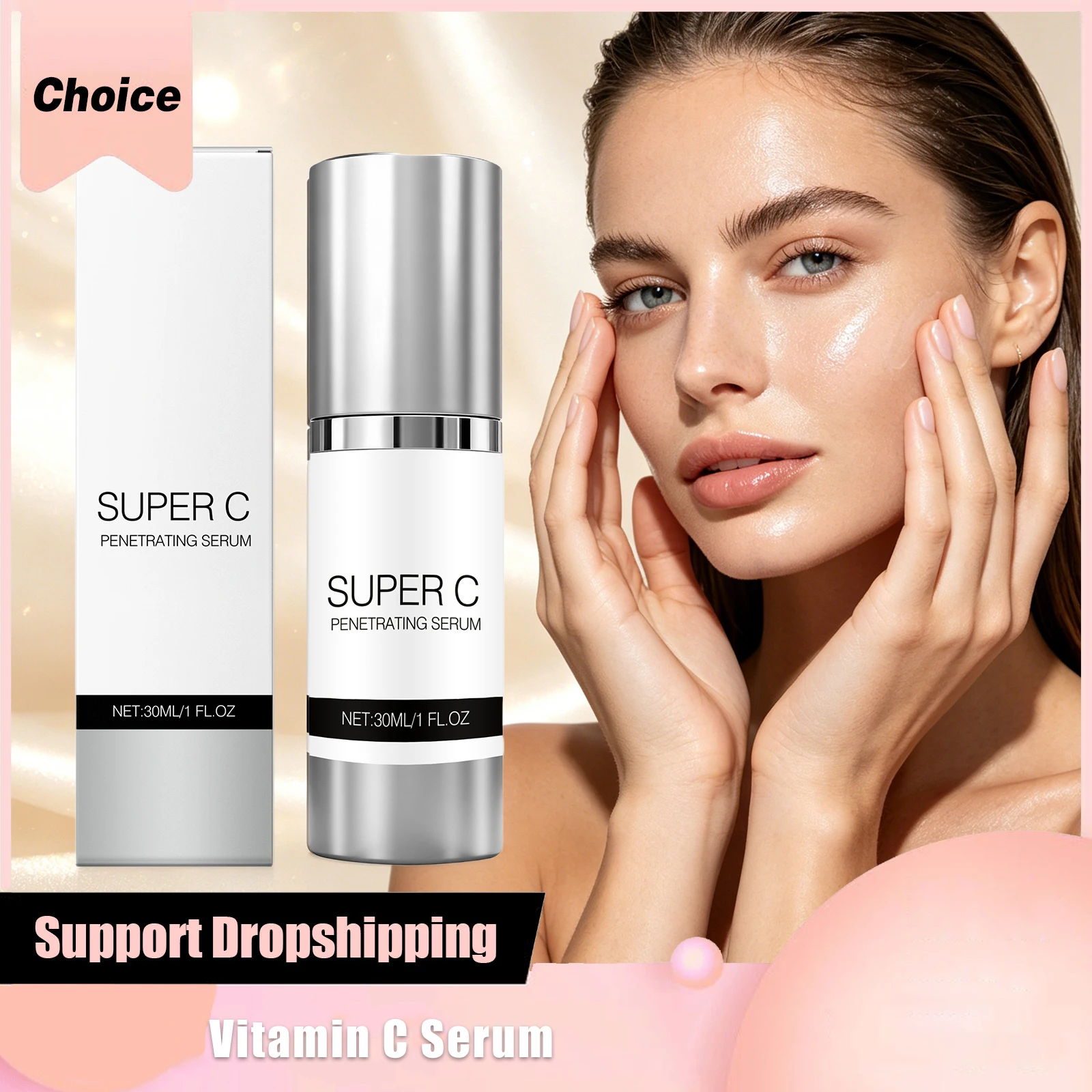 Sérum Facial de Vitamina C para Remoção de Manchas Escuras, Redução de Poros, Hidratação, Clareamento, Remoção de Rugas e Firmador