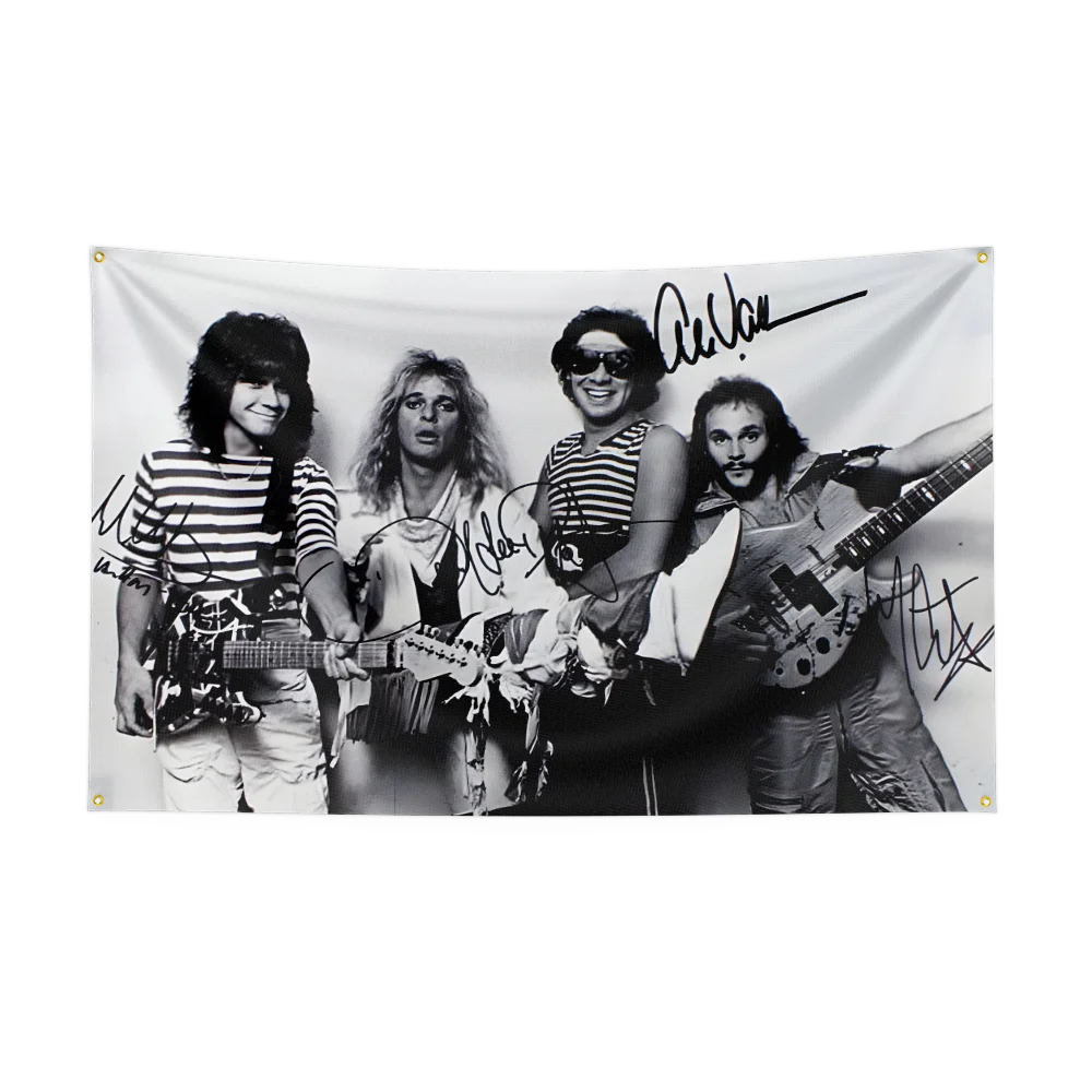 3x5 Ft Van-halens-Rock Band Flag Polyester Digital Printing Banner for Garage Wall Art Out Door Decoration With Brass Grommets