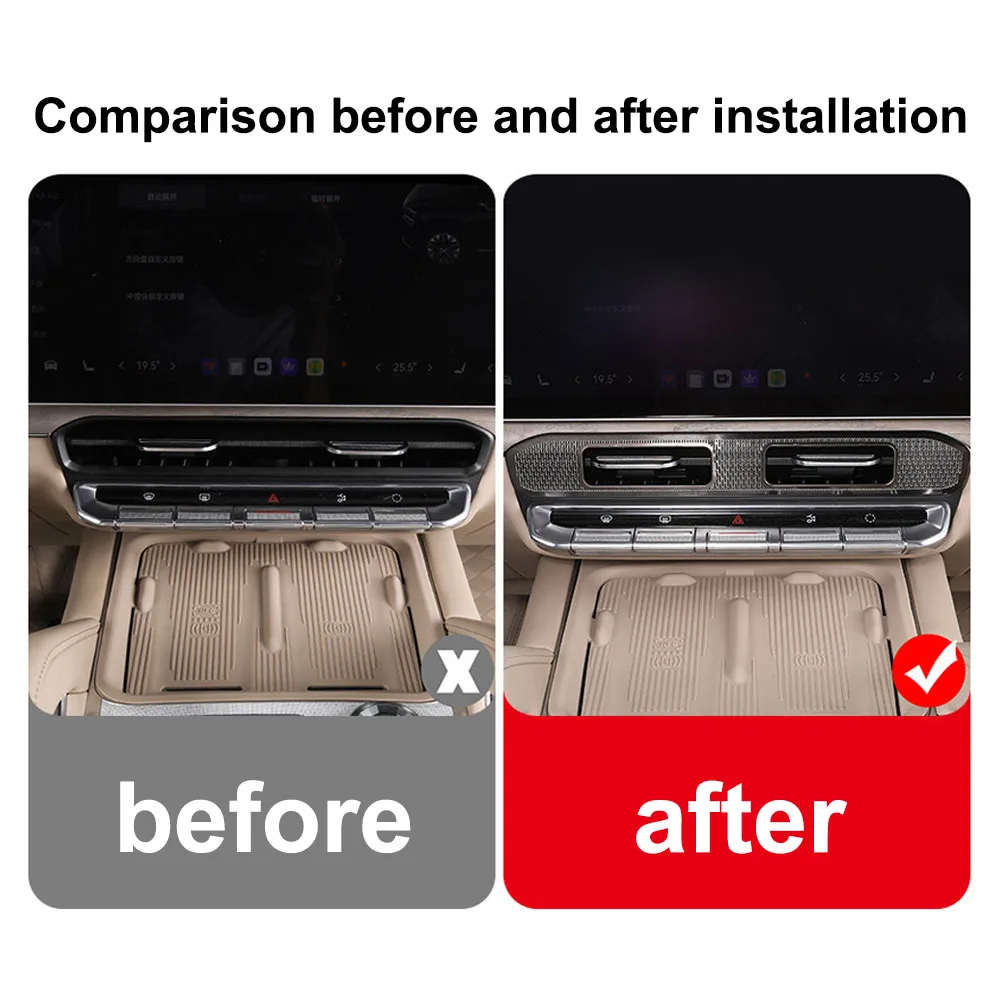 For ZEEKR 8X 2026 Central Air Conditioning Outlet Protective Cover Stainless Steel Material Automotive Supplies Anti-clogging