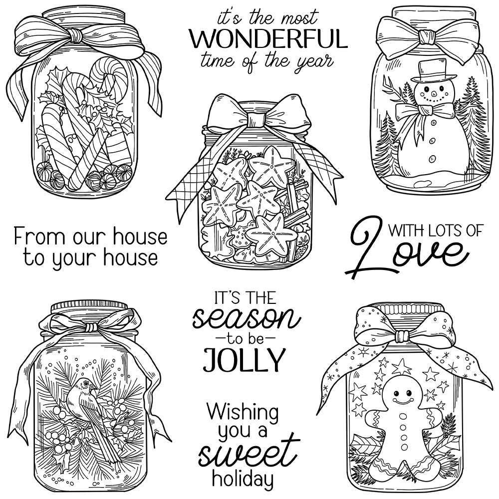Mangocraft Christmas Series Clear Stamp Sweet Candy Bottles DIY Scrapbooking Supplies Silicone Stamp For Cards Albums Decor