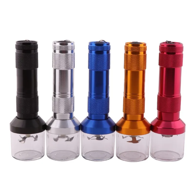 Electric Torch Pattern Aluminum Crusher Crank Leaf Smoking Grinder Spice Muller Machine