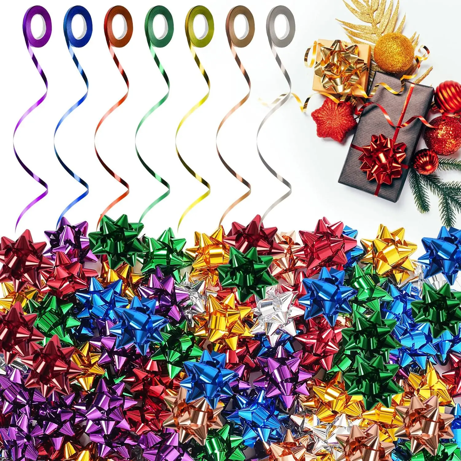 55pcs Balloon Ribbon Party Birthday Wedding Balloons Accessorie Laser Balloon Chain Satin Ribbons Crafts DIY Party Decor