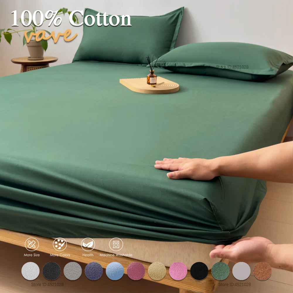 Luxury Microfiber Cotton Fitted Bed Sheets Single/Double/King/Queen Mattress Pads Breathable product image from CozyCotton