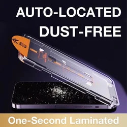 FOR iPhone 15 Pro Max 14 PLUS 13 12 Tempering Glass Screen Protector 11 XR XS X Dust Free Phone With Install Remove Explosion