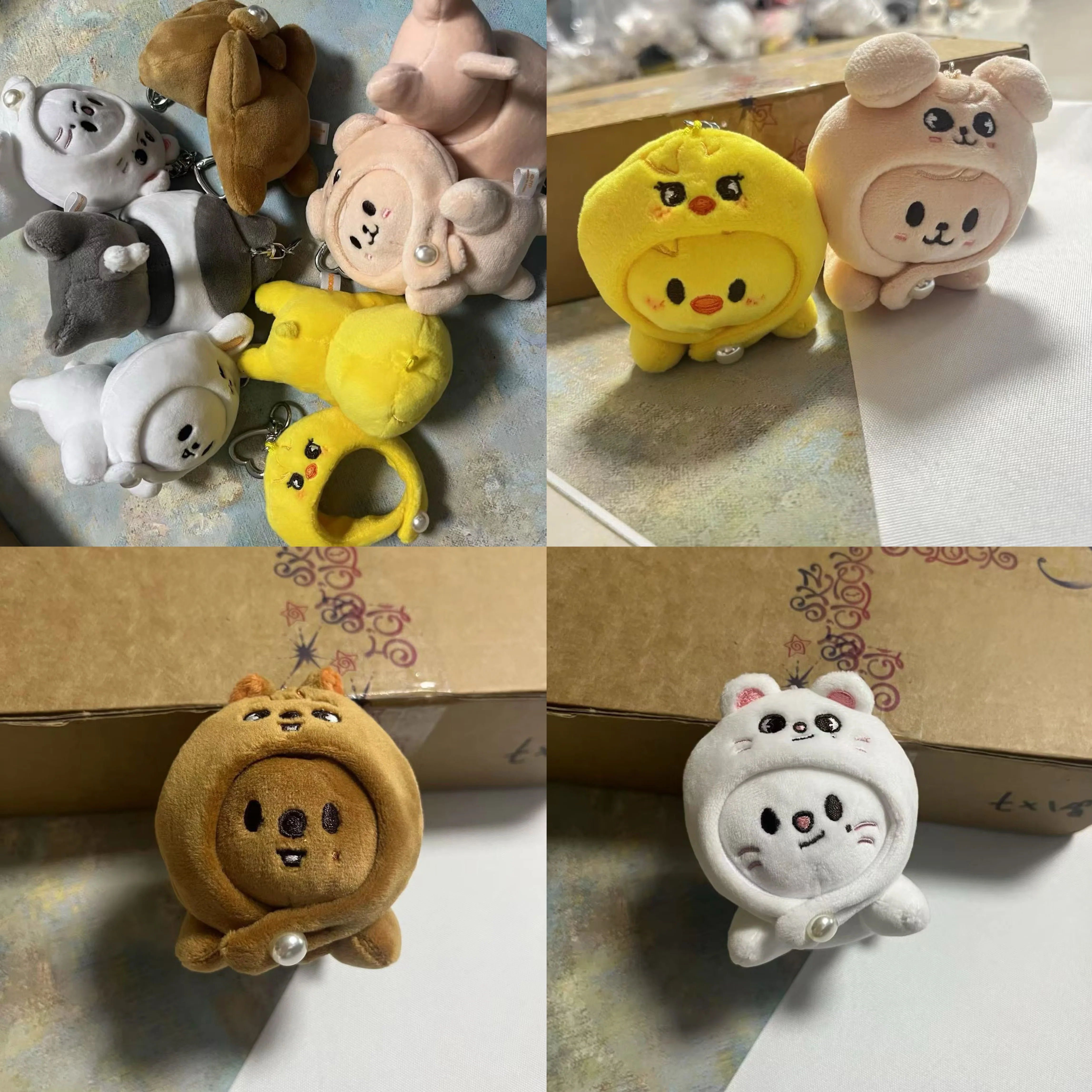 

New SKZOO Plush Cartoon Doll Stray Kids Party Pose Doll Party Pendant Fang Can Felix Wearing Hat Cute Keychain Surrounding