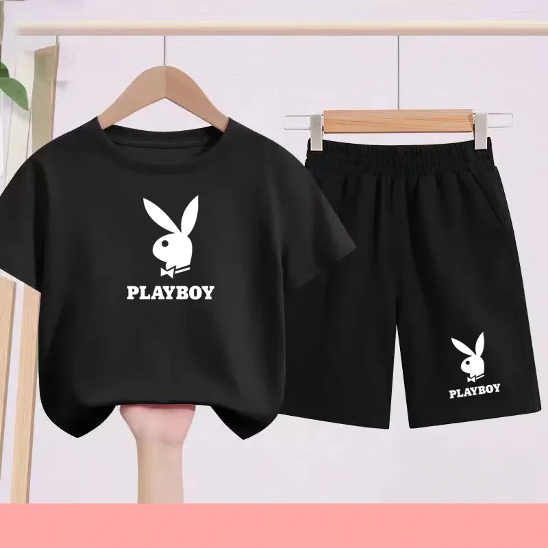 

Summer Children 2Pcs Set Sports T-shirt + Shorts Suits 3-12 Years Boy Girl Brand Fashion Casual Outfits Kids Clothing Tracksuits